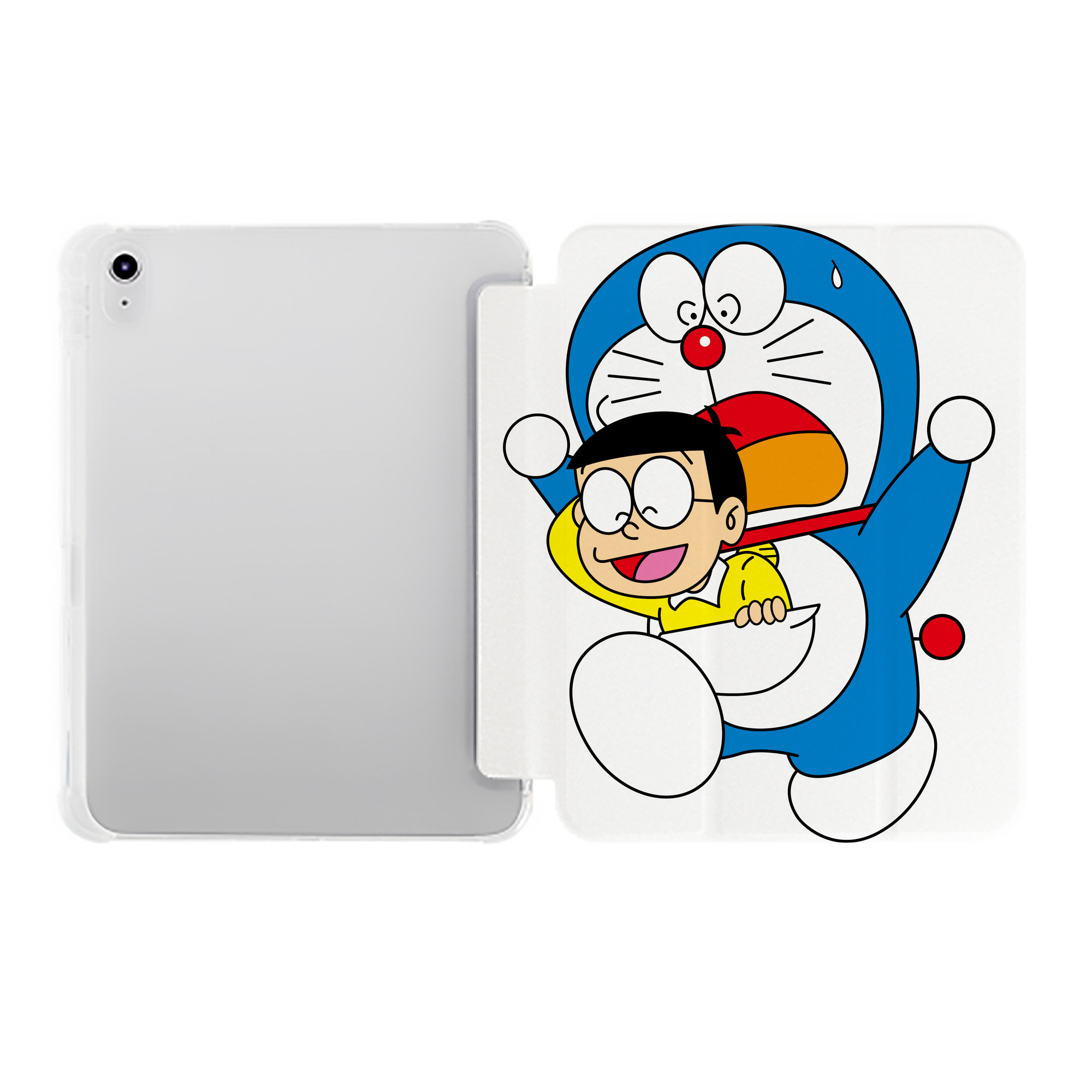（画像用） ドラえもん Doraemon IPad ケース ペン収納付き 三つ折りスタンド PUレザー×シリコン 対応機種9.5/10.5/10.9インチ